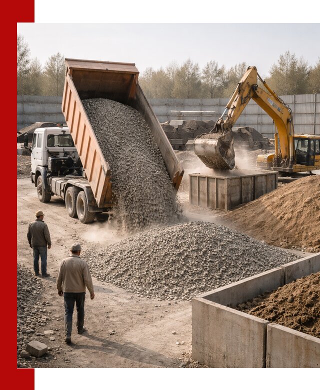 Доставка нерудных материалов с погрузкой и разгрузкой в находке