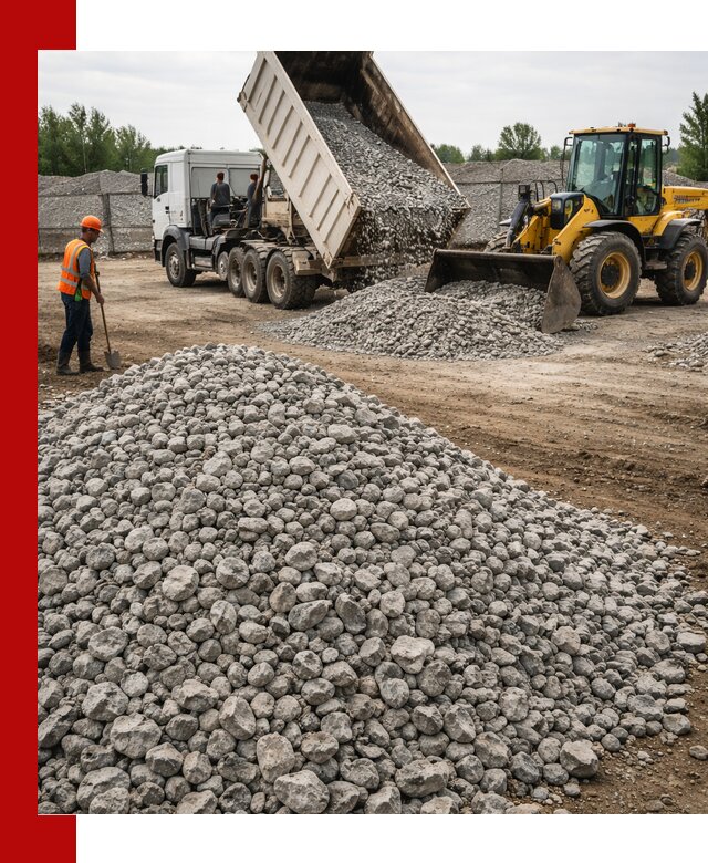 Доставка бетонного щебня фракции 40-70 в находке