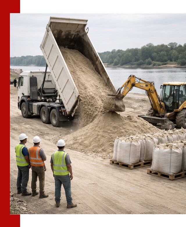 Доставка речного песка в находке самосвалами и погрузкой