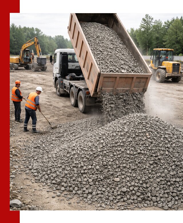 Доставка гравия фракции 40-70 в находке оптом и в розницу