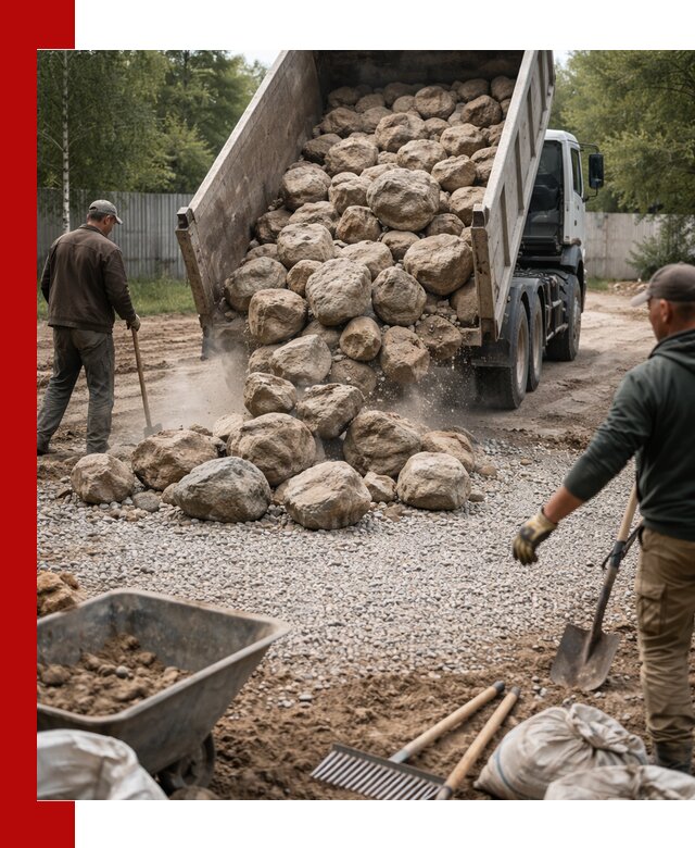Доставка и укладка булыжника в находке