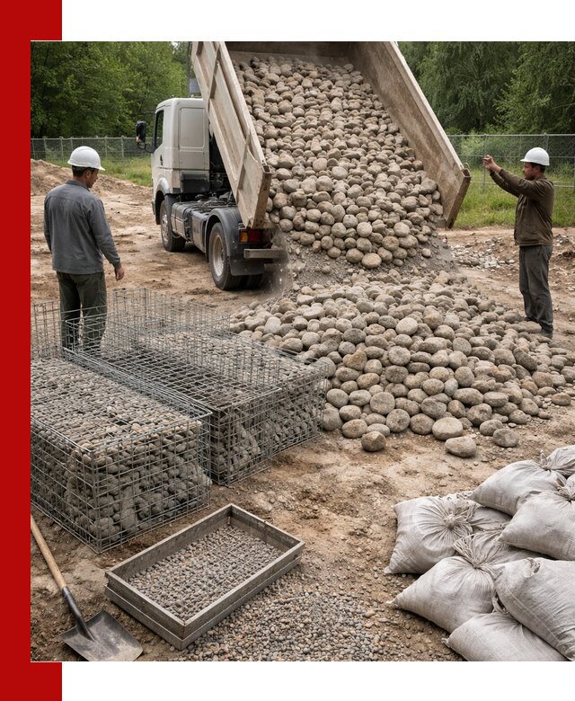 Камень для габионов фракция 70–151 в находке