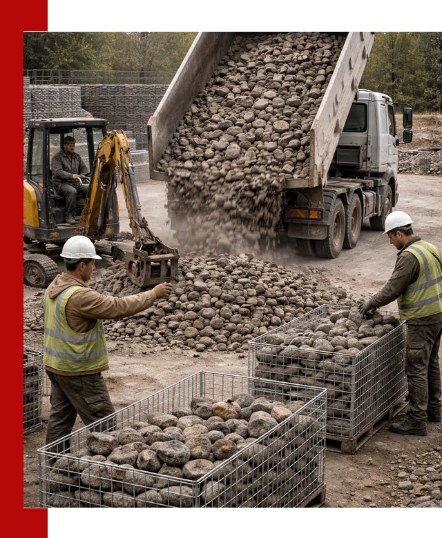 Камень для габионов фракция 100–201 в находке