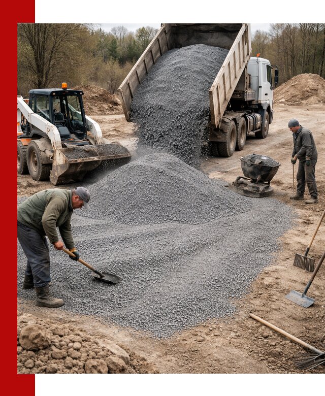 Отсев для подсыпки в находке — доставка и подсыпка на участок