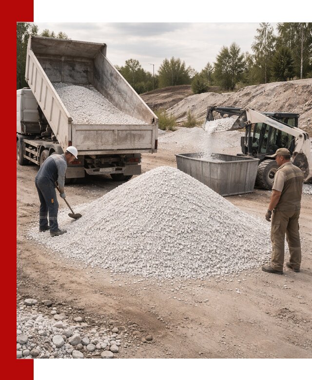 Доставка и продажа белой мраморной крошки в находке