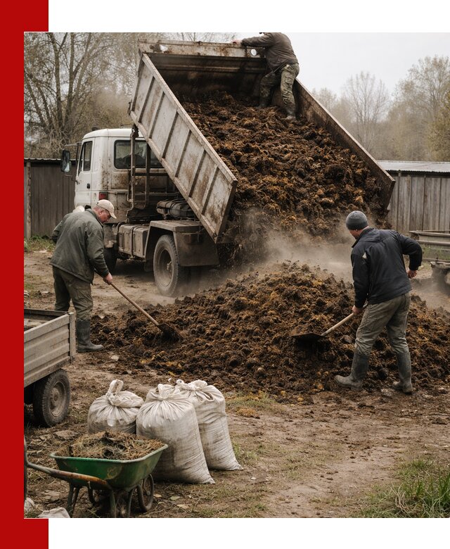 Доставка коровьего навоза самосвалом в находке