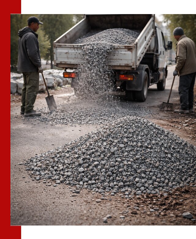 Гранитная крошка для посыпки дорог и тротуаров в находке