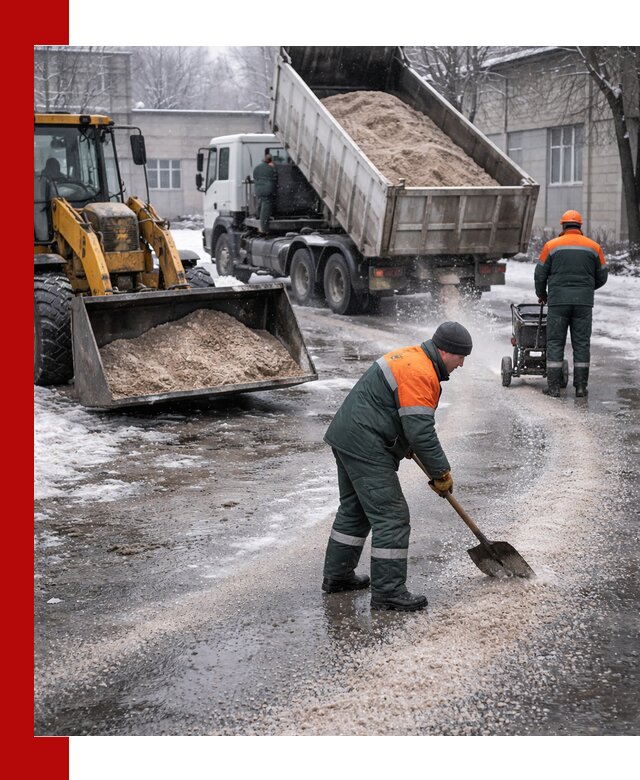 Реагент против гололеда с доставкой и нанесением в находке