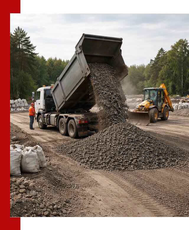 Доставка дробленого асфальта в находке для дорожных работ