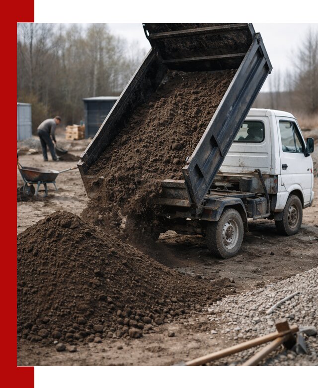 Аренда минисамосвала в находке для доставки сыпучих материалов